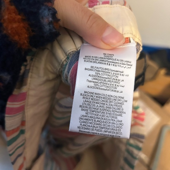 BcbgMaxazria Striped Multicolor Paperbag Cotton Shorts - Picture 4 of 5